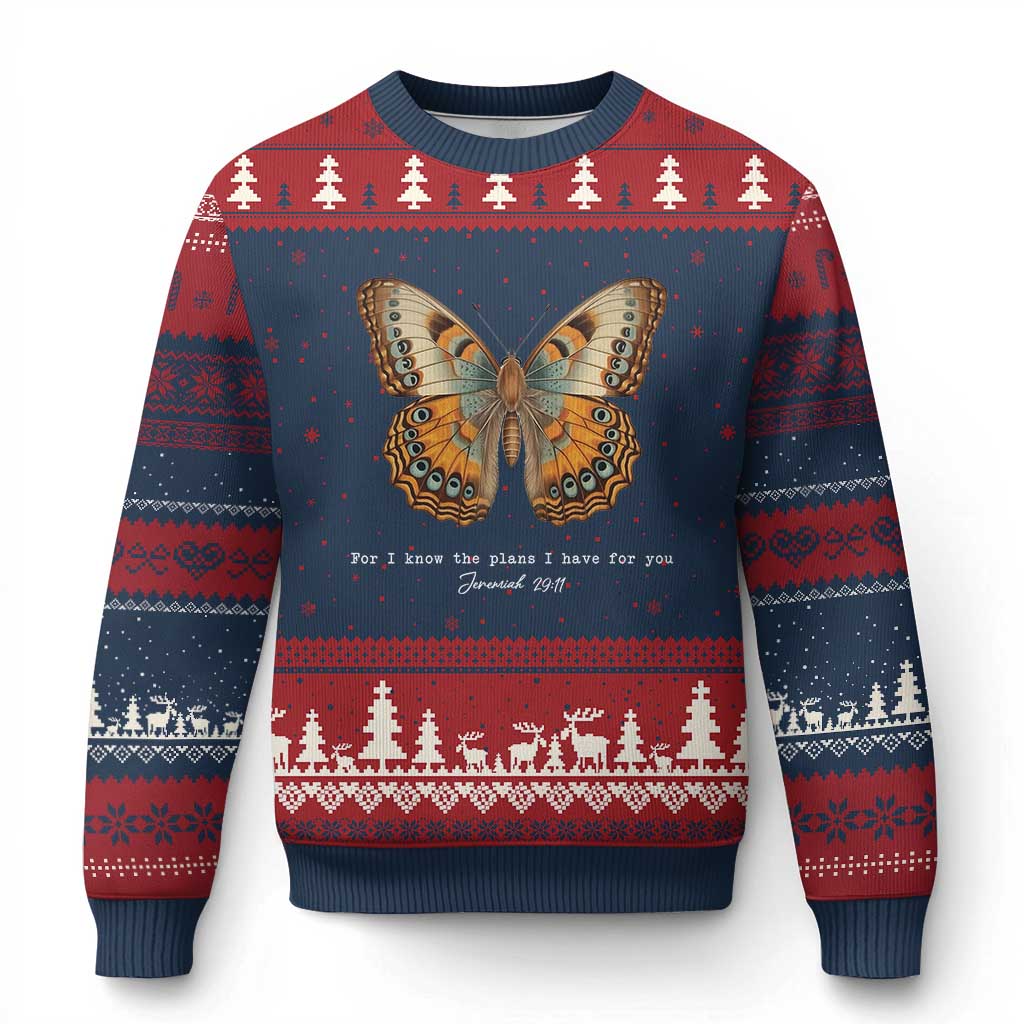 Christian Jeremiah 29:11 Ugly Christmas Sweater Bible Scripture For I Know The Plans I Have For You TS10 Navy Red Print Your Wear