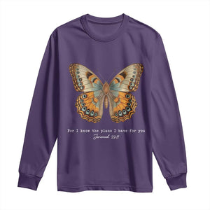 Christian Jeremiah 29:11 Long Sleeve Shirt Bible Scripture For I Know The Plans I Have For You TS10 Purple Print Your Wear