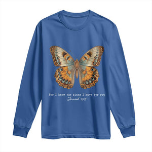 Christian Jeremiah 29:11 Long Sleeve Shirt Bible Scripture For I Know The Plans I Have For You TS10 Royal Blue Print Your Wear