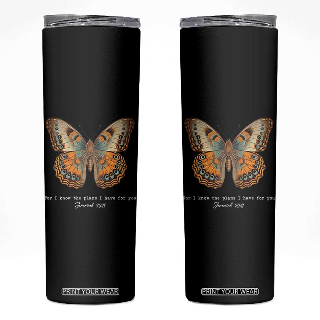 Christian Jeremiah 29:11 Skinny Tumbler Bible Scripture For I Know The Plans I Have For You TS10 Black Print Your Wear