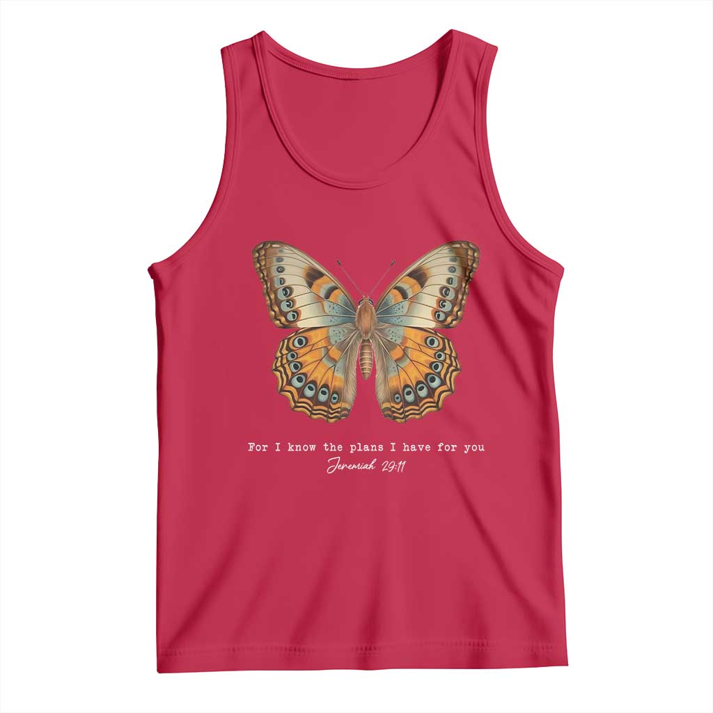 Christian Jeremiah 29:11 Tank Top Bible Scripture For I Know The Plans I Have For You TS10 Red Print Your Wear