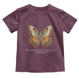 Christian Jeremiah 29:11 Toddler T Shirt Bible Scripture For I Know The Plans I Have For You TS10 Maroon Print Your Wear