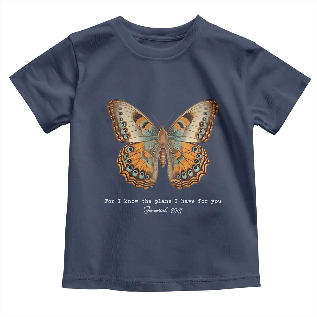 Christian Jeremiah 29:11 Toddler T Shirt Bible Scripture For I Know The Plans I Have For You TS10 Navy Print Your Wear