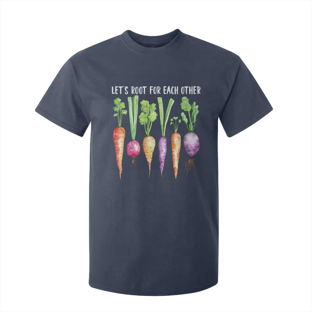 Let's Roots For Each Other Vegetable T Shirt For Kid Motivational TS10 Navy Print Your Wear
