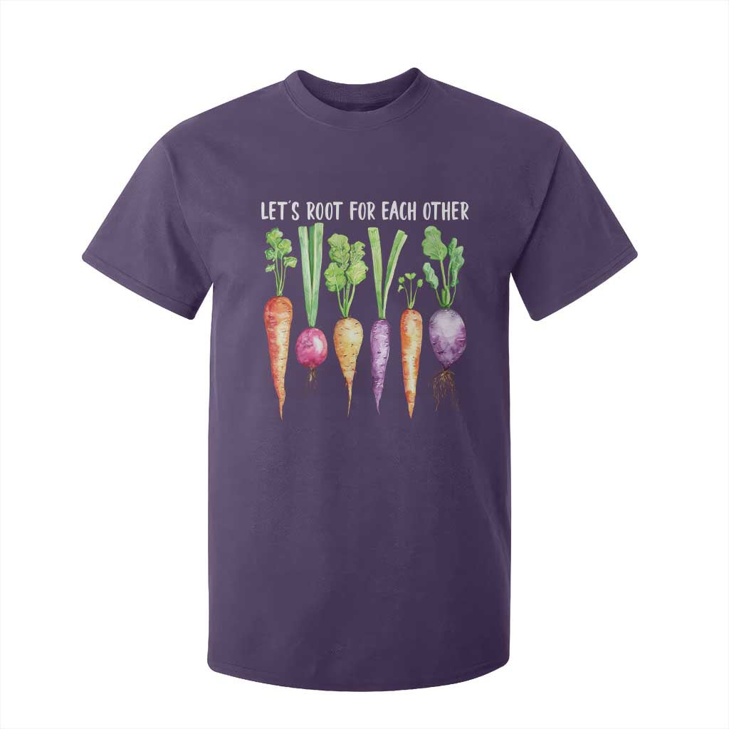 Let's Roots For Each Other Vegetable T Shirt For Kid Motivational TS10 Purple Print Your Wear