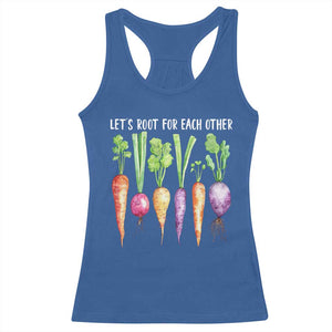 Let's Roots For Each Other Vegetable Racerback Tank Top Motivational TS10 Royal Blue Print Your Wear