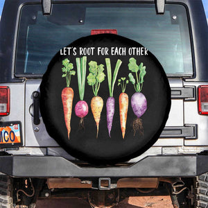 Let's Roots For Each Other Vegetable Spare Tire Cover Motivational TS10 No hole Black Print Your Wear