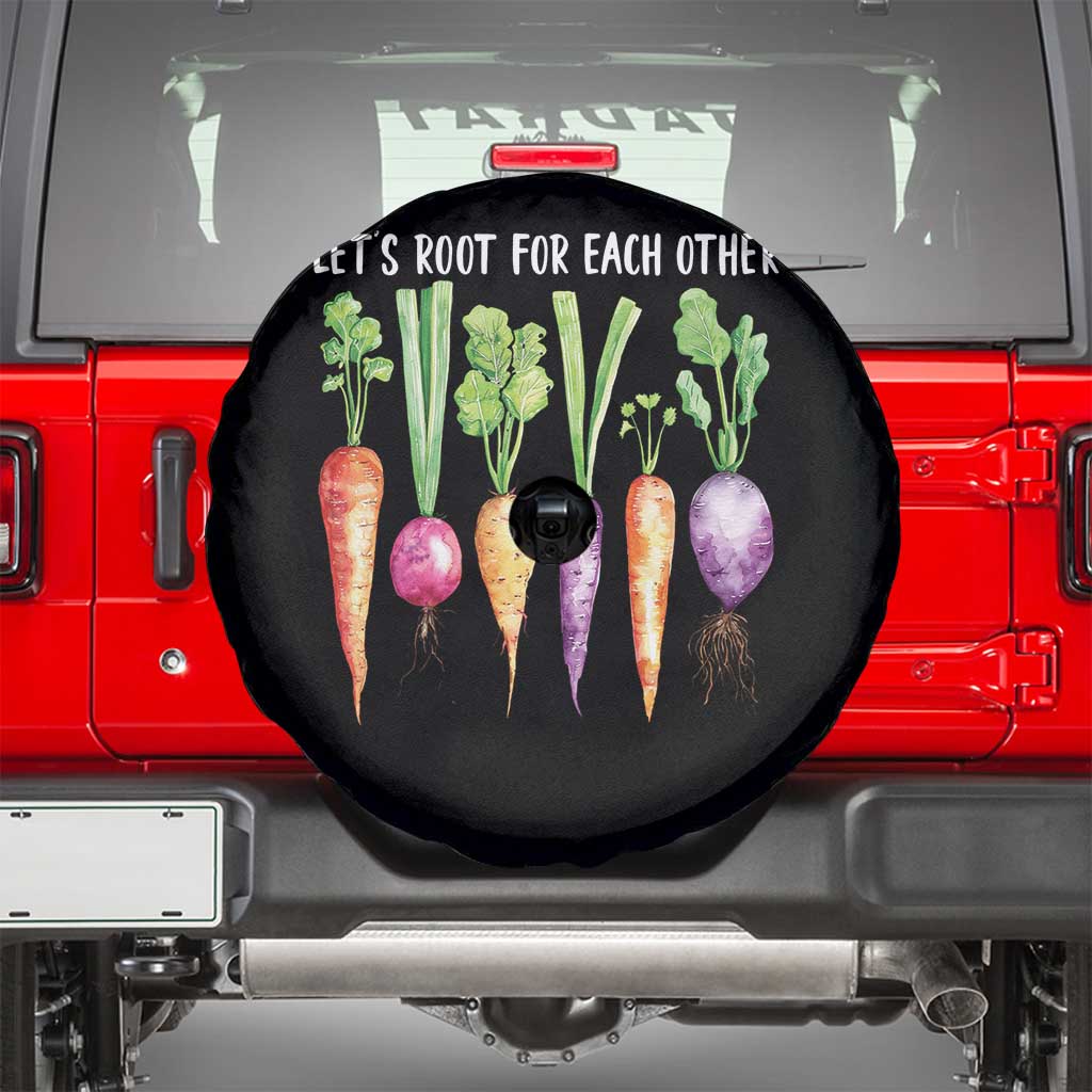 Let's Roots For Each Other Vegetable Spare Tire Cover Motivational TS10 Black Print Your Wear