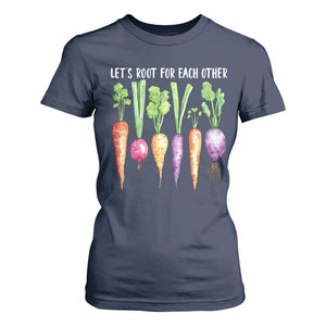 Let's Roots For Each Other Vegetable T Shirt For Women Motivational TS10 Navy Print Your Wear