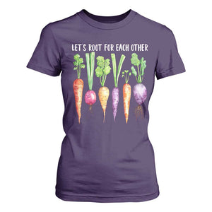 Let's Roots For Each Other Vegetable T Shirt For Women Motivational TS10 Purple Print Your Wear