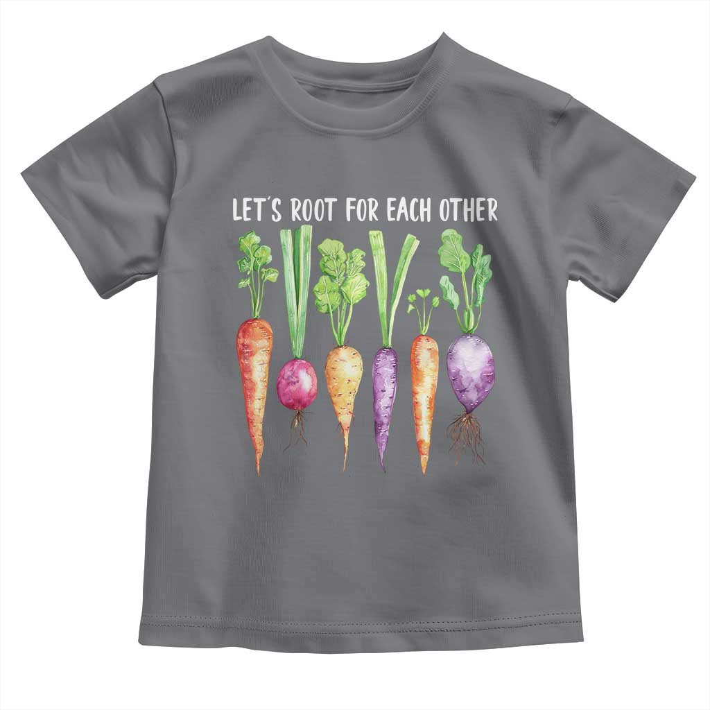 Let's Roots For Each Other Vegetable Toddler T Shirt Motivational TS10 Charcoal Print Your Wear
