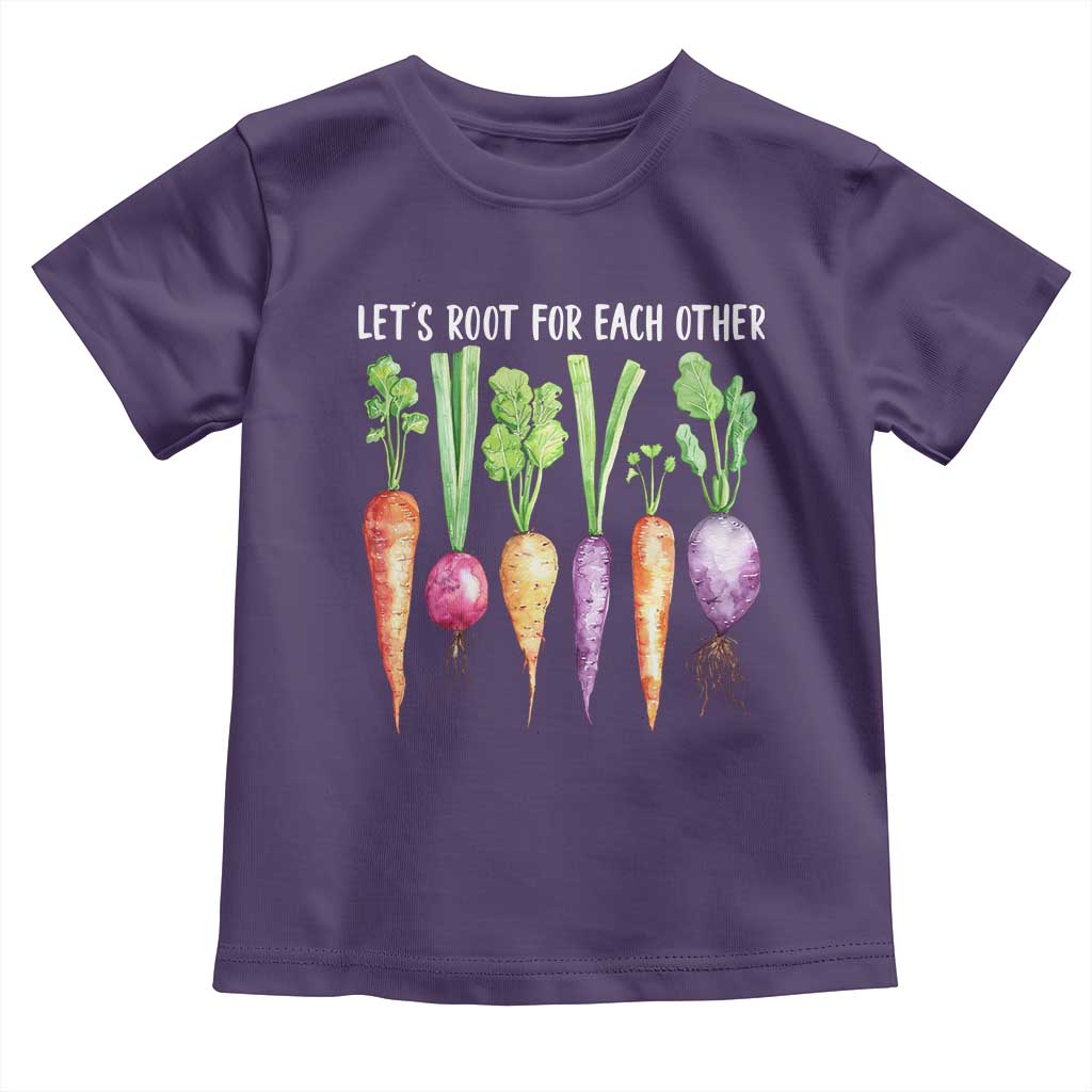 Let's Roots For Each Other Vegetable Toddler T Shirt Motivational TS10 Purple Print Your Wear
