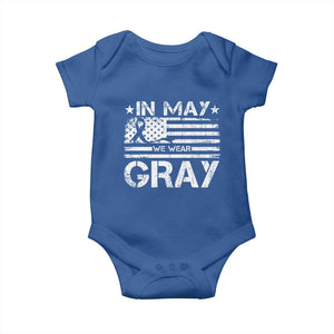 Brain Cancer Awareness Baby Onesie In May We Wear Gray US Flag TS10 Royal Blue Print Your Wear