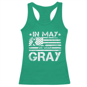 Brain Cancer Awareness Racerback Tank Top In May We Wear Gray US Flag TS10 Irish Green Print Your Wear