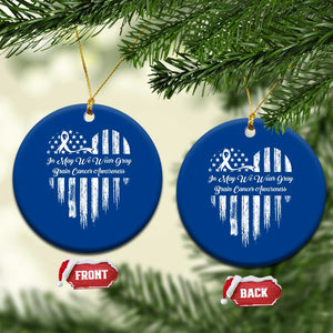 Brain Cancer Awareness Ceramic Ornament In May We Wear Gray American Flag Heart TS10 1pc Blue Print Your Wear