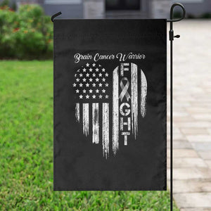 Brain Cancer Warrior Garden Flag Fight Gray Ribbon American Flag Heart TS10 Print Your Wear