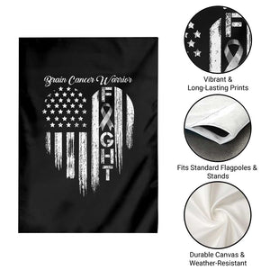 Brain Cancer Warrior Garden Flag Fight Gray Ribbon American Flag Heart TS10 Print Your Wear