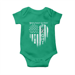 Brain Cancer Warrior Baby Onesie Fight Gray Ribbon American Flag Heart TS10 Irish Green Print Your Wear