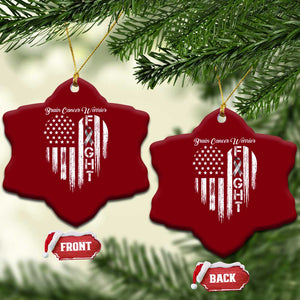 Brain Cancer Warrior Ceramic Ornament Fight Gray Ribbon American Flag Heart TS10 Print Your Wear