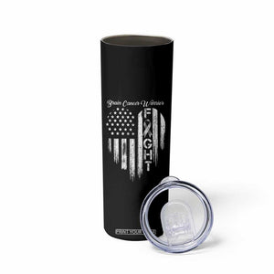Brain Cancer Warrior Skinny Tumbler Fight Gray Ribbon American Flag Heart TS10 Print Your Wear