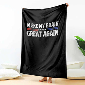 Funny Brain Surgery Recovery Throw Blanket Make My Brain Great Again Gray Ribbon TS10 Print Your Wear