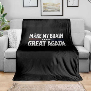 Funny Brain Surgery Recovery Throw Blanket Make My Brain Great Again Gray Ribbon TS10 Print Your Wear