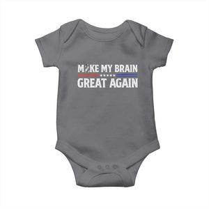 Funny Brain Surgery Recovery Baby Onesie Make My Brain Great Again Gray Ribbon TS10 Charcoal Print Your Wear