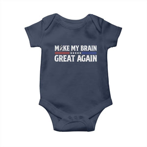 Funny Brain Surgery Recovery Baby Onesie Make My Brain Great Again Gray Ribbon TS10 Navy Print Your Wear