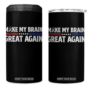 Funny Brain Surgery Recovery 4 in 1 Can Cooler Tumbler Make My Brain Great Again Gray Ribbon TS10 One Size: 16 oz Black Print Your Wear