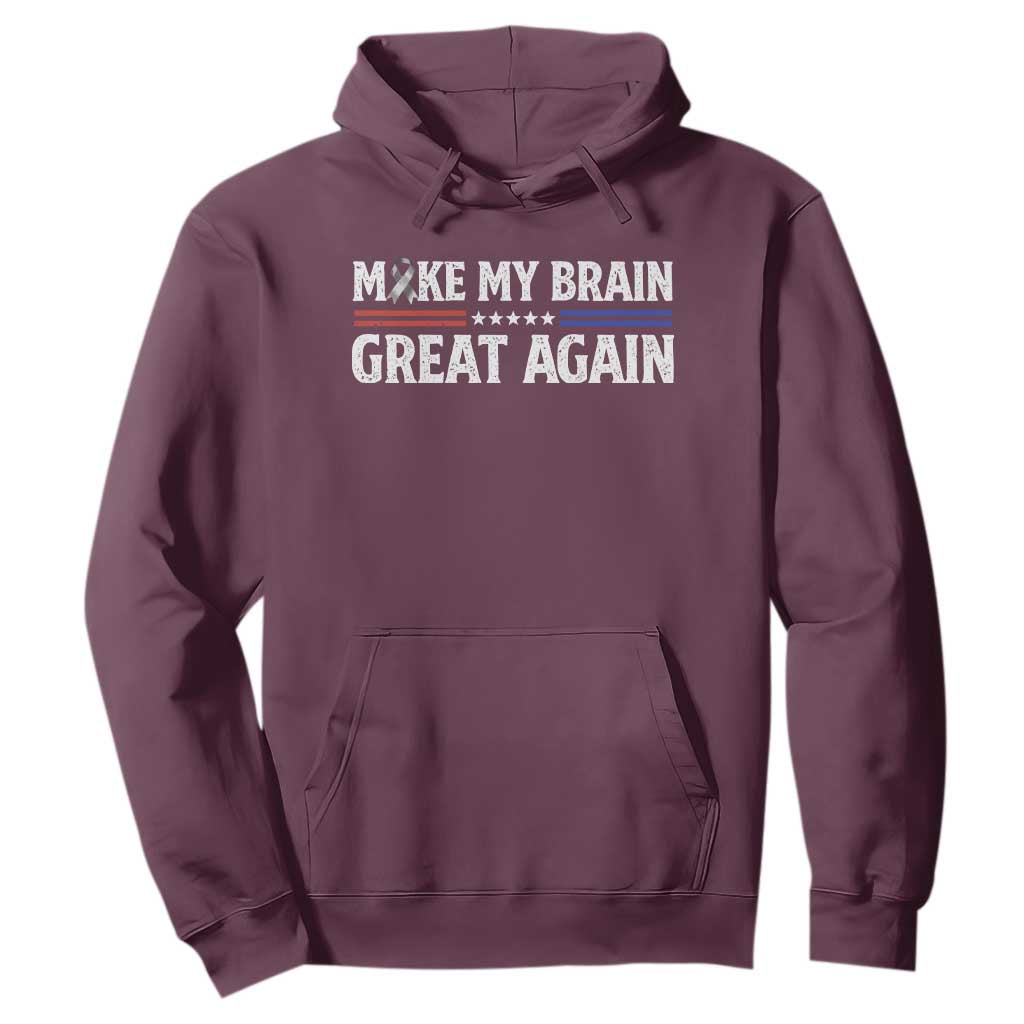 Funny Brain Surgery Recovery Hoodie Make My Brain Great Again Gray Ribbon TS10 Maroon Print Your Wear