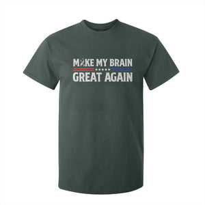 Funny Brain Surgery Recovery T Shirt For Kid Make My Brain Great Again Gray Ribbon TS10 Dark Forest Green Print Your Wear