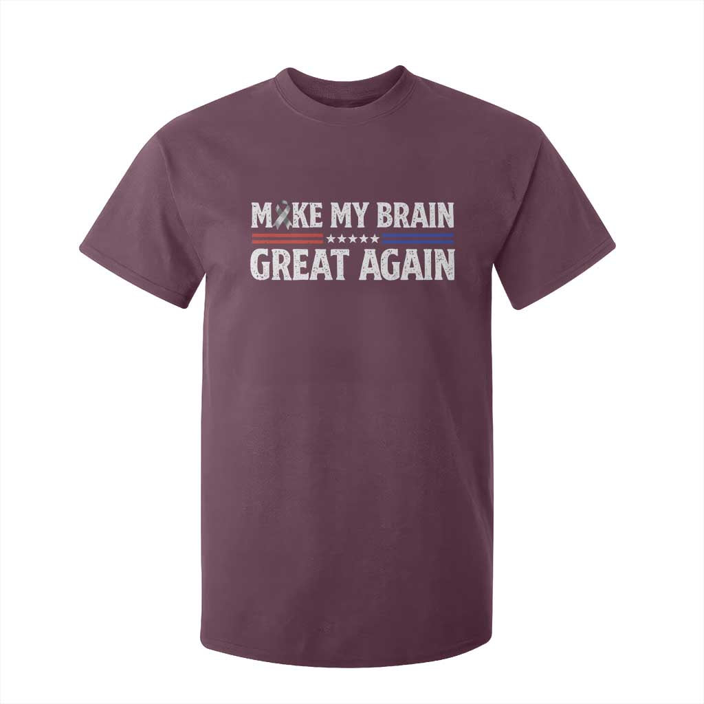 Funny Brain Surgery Recovery T Shirt For Kid Make My Brain Great Again Gray Ribbon TS10 Maroon Print Your Wear