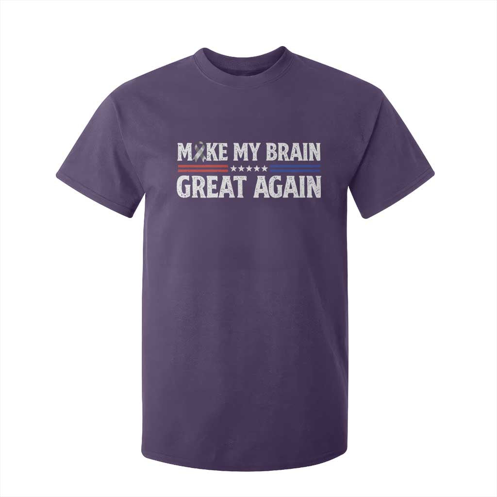 Funny Brain Surgery Recovery T Shirt For Kid Make My Brain Great Again Gray Ribbon TS10 Purple Print Your Wear