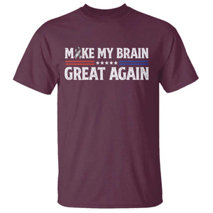 Funny Brain Surgery Recovery T Shirt Make My Brain Great Again Gray Ribbon TS10 Maroon Print Your Wear