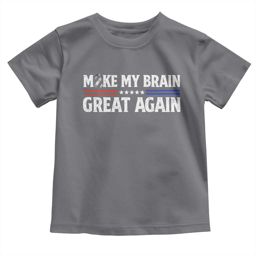 Funny Brain Surgery Recovery Toddler T Shirt Make My Brain Great Again Gray Ribbon TS10 Charcoal Print Your Wear