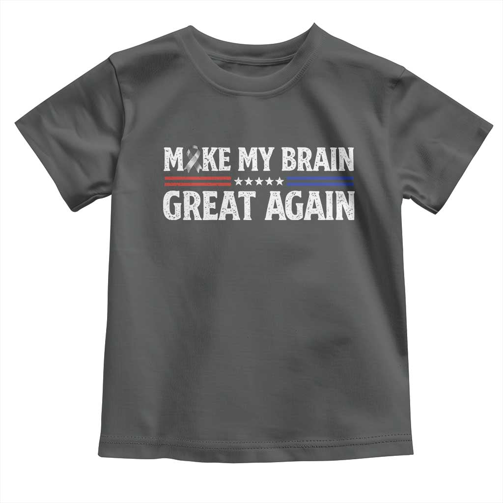 Funny Brain Surgery Recovery Toddler T Shirt Make My Brain Great Again Gray Ribbon TS10 Dark Heather Print Your Wear