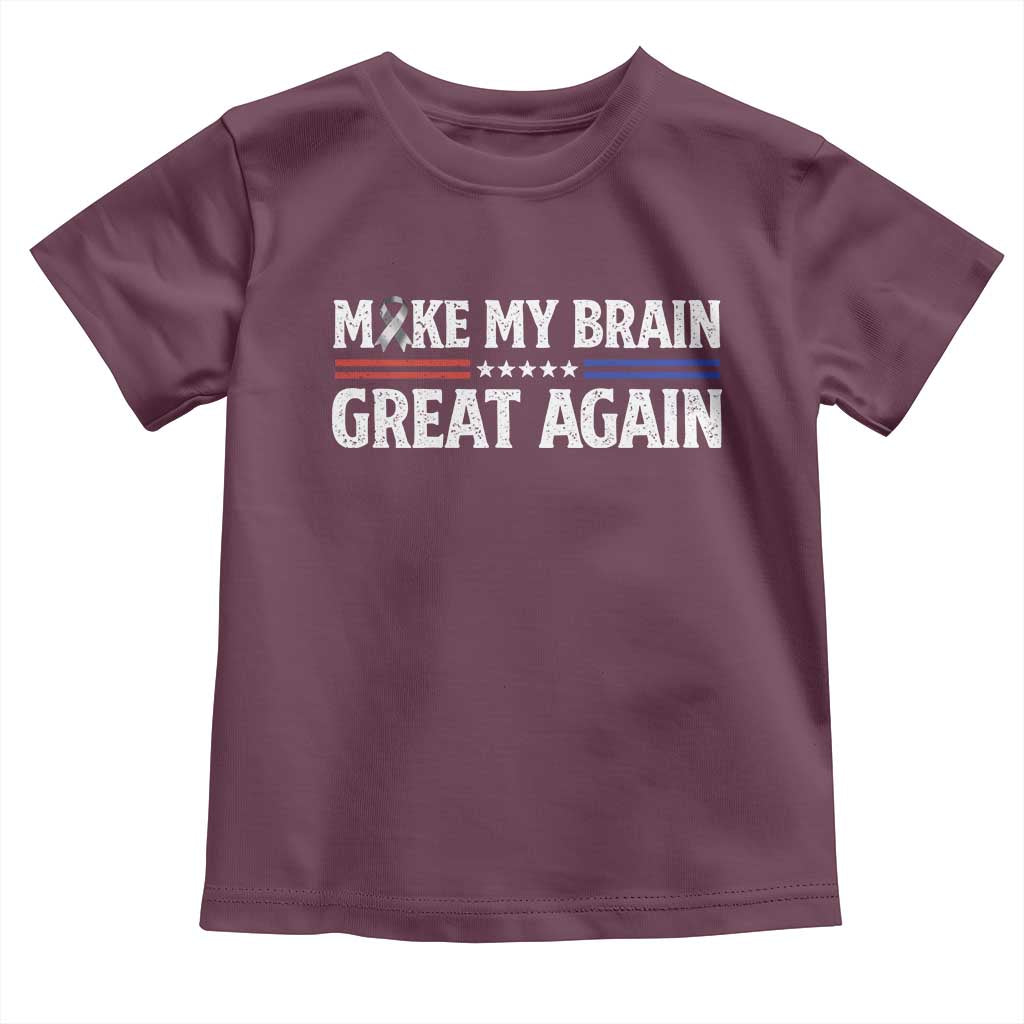 Funny Brain Surgery Recovery Toddler T Shirt Make My Brain Great Again Gray Ribbon TS10 Maroon Print Your Wear