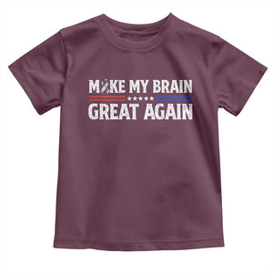 Funny Brain Surgery Recovery Toddler T Shirt Make My Brain Great Again Gray Ribbon TS10 Maroon Print Your Wear