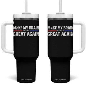 Funny Brain Surgery Recovery Tumbler With Handle Make My Brain Great Again Gray Ribbon TS10 One Size: 40 oz Black Print Your Wear