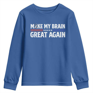 Funny Brain Surgery Recovery Youth Sweatshirt Make My Brain Great Again Gray Ribbon TS10 Royal Blue Print Your Wear