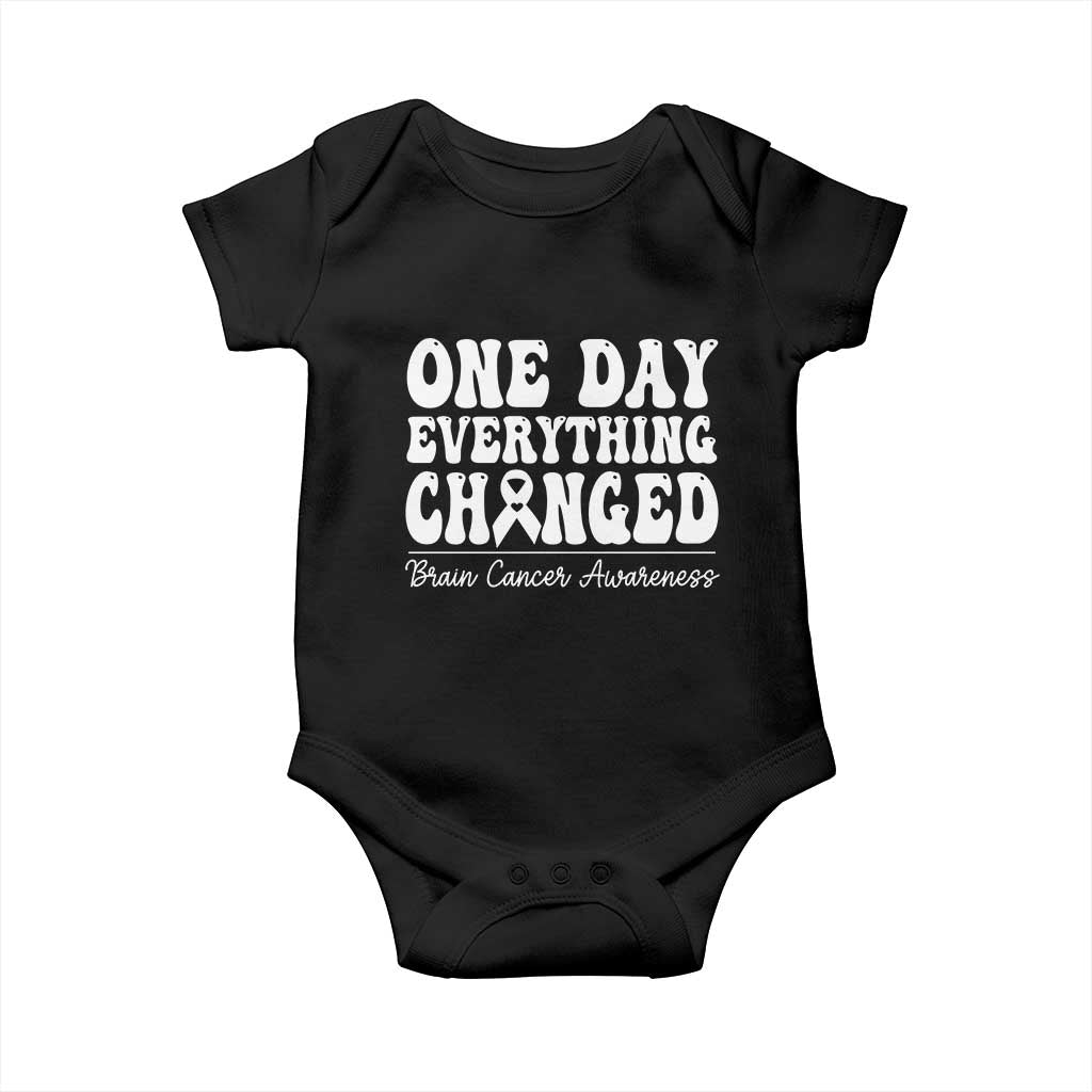 Brain Cancer Awareness Baby Onesie Fight Brain Tumor Cure Groovy TS10 Black Print Your Wear