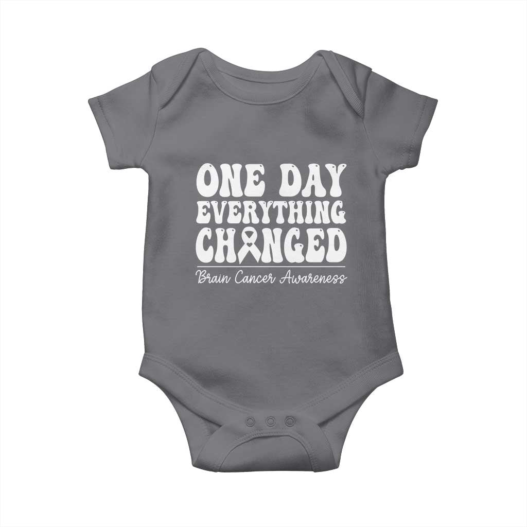 Brain Cancer Awareness Baby Onesie Fight Brain Tumor Cure Groovy TS10 Charcoal Print Your Wear