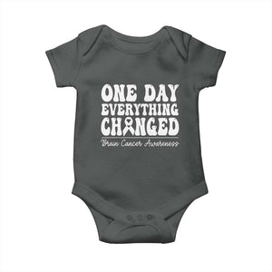 Brain Cancer Awareness Baby Onesie Fight Brain Tumor Cure Groovy TS10 Dark Heather Print Your Wear