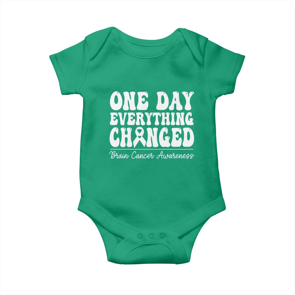 Brain Cancer Awareness Baby Onesie Fight Brain Tumor Cure Groovy TS10 Irish Green Print Your Wear