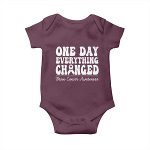 Brain Cancer Awareness Baby Onesie Fight Brain Tumor Cure Groovy TS10 Maroon Print Your Wear