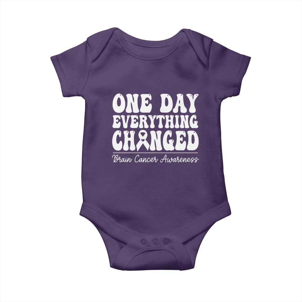 Brain Cancer Awareness Baby Onesie Fight Brain Tumor Cure Groovy TS10 Purple Print Your Wear