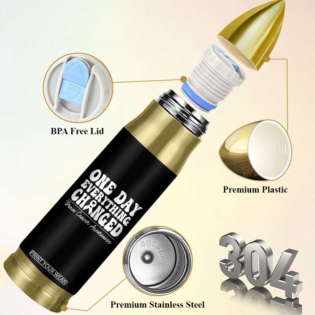 Brain Cancer Awareness Bullet Tumbler Fight Brain Tumor Cure Groovy TS10 Print Your Wear