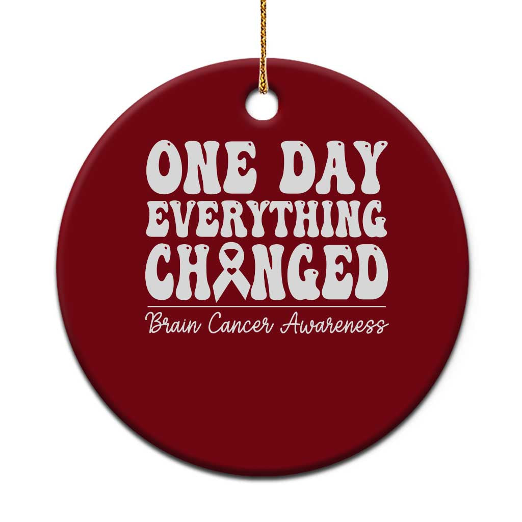 Brain Cancer Awareness Ceramic Ornament Fight Brain Tumor Cure Groovy TS10 1pc Red Print Your Wear