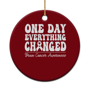 Brain Cancer Awareness Ceramic Ornament Fight Brain Tumor Cure Groovy TS10 1pc Red Print Your Wear