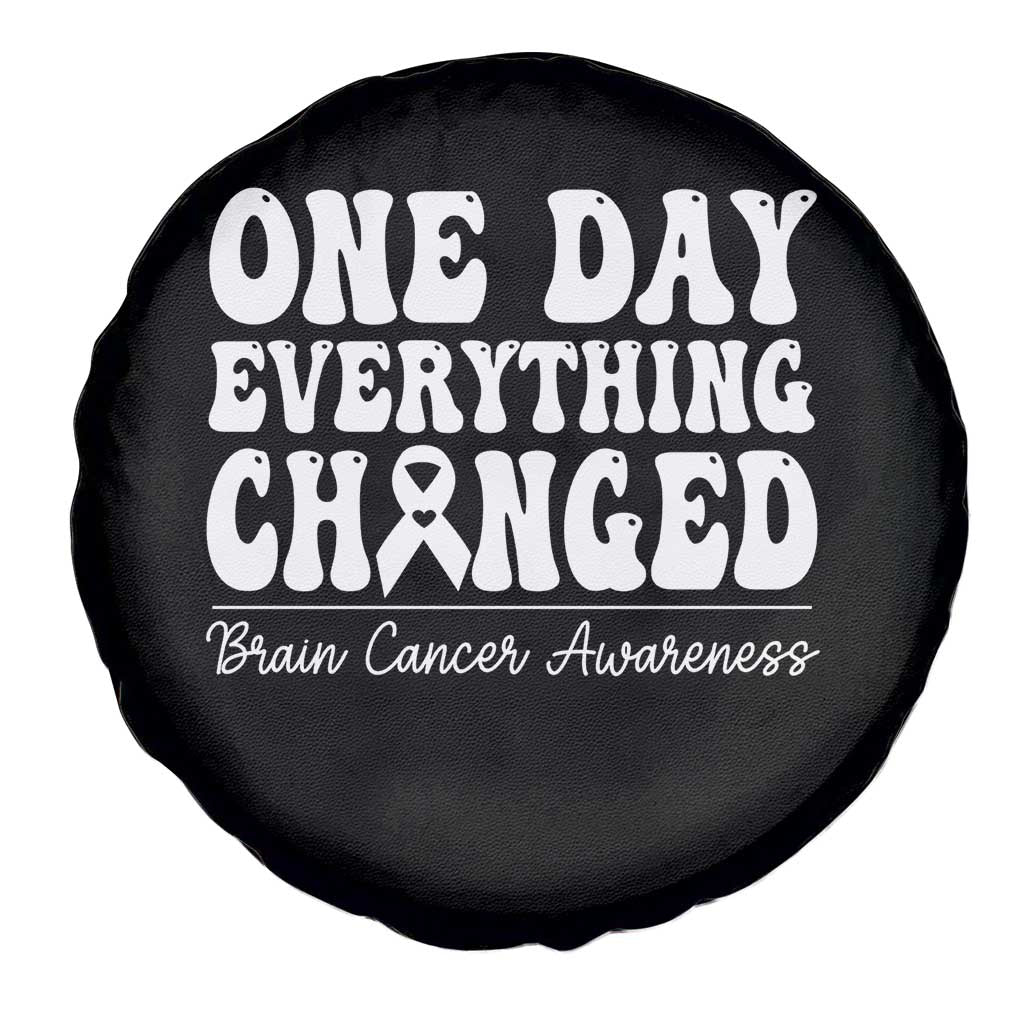 Brain Cancer Awareness Spare Tire Cover Fight Brain Tumor Cure Groovy TS10 Print Your Wear